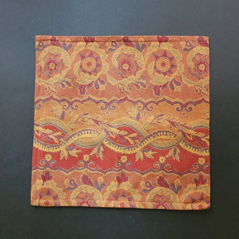 Orange Boho Tapestry Pillow Cover Set of 2 by Madura 16 x 16 - Picture 2 of 4